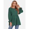 EXLURA Womens Long Sleeve Blouses Swiss Dot Babydoll Loose Fit Maternity Top 2025 Spring Fall Tunic Shirts Dressy Casual Tops White - 2 of 4