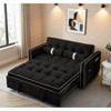 3 in1 pull out couch, Velvet sleeper sofa with Adjustable Backrest Side Pockets and Lumbar Pillows sofa bed for Living Room - 3 of 4