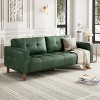 83" Wide 3-Seater Faux Leather Sofa Couch,with Deep Seats,Spring Cushion and 2 Removable Back Cushions, for Living Room, Bedroom, Office - 3 of 4
