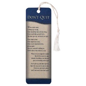 Don't Quit Midnight Blue and Cream 2 x 6 Cardstock Tassel Bookmark, Pack of 12 - 1 of 2