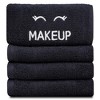 White Classic 100% Cotton Bleach Safe Makeup Towels - 13x13" Black - 2 of 4