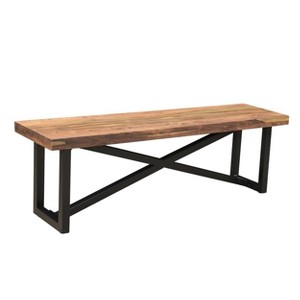 60" Raven Sheesham Wood Dining Bench Brown - Timbergirl - 1 of 4