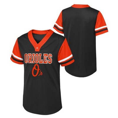 MLB Baltimore Orioles Girls' Henley Team Jersey - XL