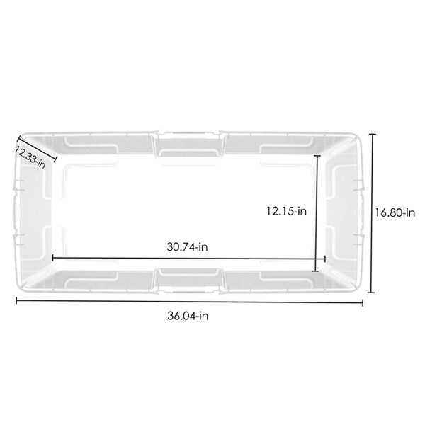 Tina de almacenamiento de plástico Hefty 113qt Hi-Rise Clear: con asas de cierre y cierre a presión, almacenamiento universal 7