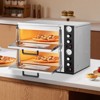 VEVOR Pizza Oven Electric, 18" Double-Deck Commercial Countertop Pizza Oven, 842°F Max Temp, Indoor Pizza Maker with Thermometer, Silver - 2 of 4