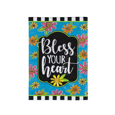 Evergreen Floral Blessings Garden Applique Flag 12.5 x 18 Inches Indoor Outdoor Decor