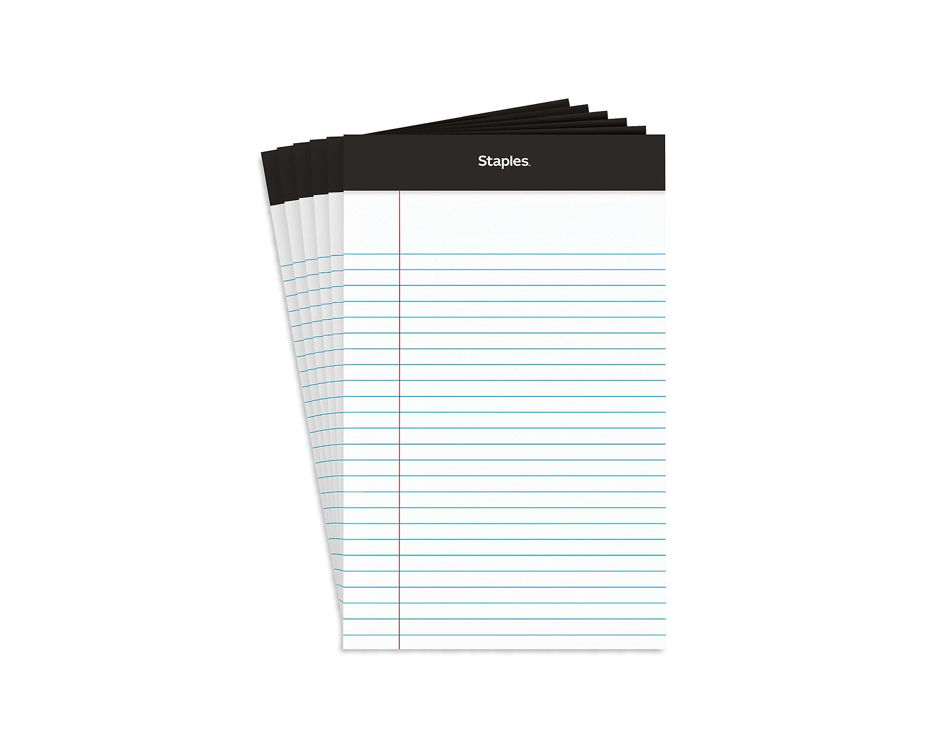 Staples Notepads 5" x 8" Narrow White 100 Sheets/Pad 6 Pads/Pack (13770) 398211