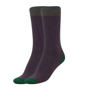 Women’s Striped Cotton Crew Socks – 1 Pair, Soft & Breathable, Colorful Casual Socks, Size 9-11 - 1 of 3