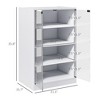 Aghana Digitals Distressed Black Media Stand with 4-Tier Adjustable Shelves, Tempered Glass Doors, - 4 of 4