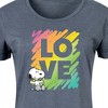 Women's - Peanuts - Rainbow Love Scribble Graphic T-shirt Dress - 2 of 4