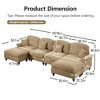 GDFStudio Arthur Modern Chenille Upholstered Sectional Sofas with Removable Ruffles Pleats Skirts and Spindle Legs - 3 of 4
