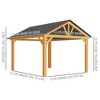 Outsunny 11' x 13' Hardtop Gazebo with Galvanized Steel Roofen Frame, Permanent Pavilion Outdoor Gazebo with Ceiling Hook for Garden, Patio - 3 of 4