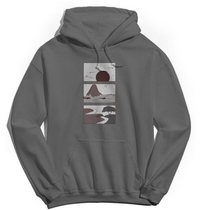 Rerun Island Men's Landscapes Sun Mountain River Long Sleeve Graphic Cotton Sweatshirt Hoodie - 1 of 4