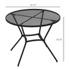 Resenkos Patio Dining Tables,Patio Tables,35" Round Outdoor Patio Bistro Dining Table, Fast Drying Metal Mesh Tabletop, Black - 4 of 4
