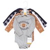 Hudson Baby Infant Boy Cotton Long-Sleeve Bodysuits, Football Huddles 5-Pack - image 2 of 4