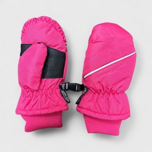 London Fog Girl's Ski Mittens (4-6 Years) -  Warm Winter Kids Mittens -  Insulated and Waterproof Gloves for Cold Weather, Pink - 1 of 4