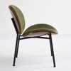 Okak Mid-Century Modern Accent Chairs for Bedroom, Shell Chair Single Side Chair Tripod, Fabric Lounge Chair in Walnut Finish Backrest - 4 of 4