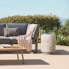 LuxenHome Travertine-Style Round Textured MgO Side Table Multicolored - 4 of 4