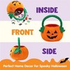 Joyfy Halloween Pumpkin Plush Tote Bucket, Cute Goody Basket with Handle for Kids, Trick or Treat Candy Bag, Halloween Party Favor Supplies - 4 of 4