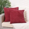 Unique Bargains Corduroy Modern Solid Striped Couch Sofa Home Decorative Pillow Covers 2 Pcs - 2 of 4