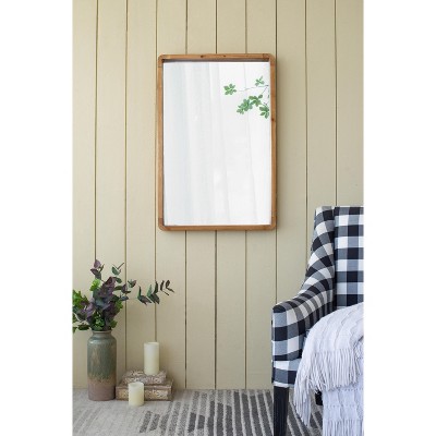 Grungis Rectangle Wall Mirrors with Wood Frame,Farmhouse Accent Wall-Mounted Mirror for Living Room,Entryway,Office
