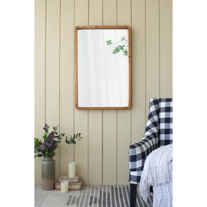 Grungis Rectangle Wall Mirrors with Wood Frame,Farmhouse Accent Wall-Mounted Mirror for Living Room,Entryway,Office - 1 of 4