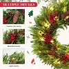 TackView 22" Christmas Wreath, Artificial Xmas Wreaths for Front Door with Pine Cone and Berries, Christmas Decorations for Windows, Wall, Mantel - 3 of 4