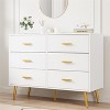 6 Drawer Dresser for Bedroom, White Dresser Organizer with Golden Handles and Support Legs, 6 Chest of Drawers for Hallway, Living Room and Entryway - 2 of 4