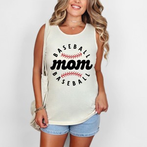 Simply Sage Market Women's Baseball Mom Baseball Garment Dyed Heavy Weight Tank - 1 of 3
