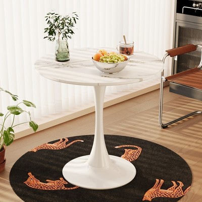 Vatros Metal Base Small Dining Table Round Bistro Table for 2