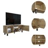 45.3" Manufactured Wood Rectangular TV Stand with 3 Shelves, 1 Cabinet and Large Open Shelf for Living Room and Bedroom - 3 of 4
