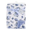 Luvable Friends Baby Girl Plush Blanket with Faux Shearling Back, Blue Floral, One Size - 2 of 2