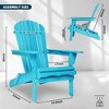 SKRAN Outdoor Folding Adirondack Chair Set of 2 with Pre-Assembled BackRest, Wood Patio Chair for Garden Backyard Porch Poo - 3 of 4