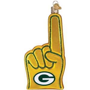 Old World Christmas Blown Glass Ornament for Christmas Tree, Green Bay Packers Foam Finger - 1 of 4