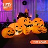 Joyfy 7 FT Long Halloween Inflatables Outdoor Decorations, 7 Pcs Pumpkins with Witch's Cat Inflatable with LEDs for Halloween Yard Lawn Garden Decor - 2 of 4