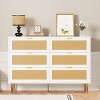 Jojoka Rattan 6 Drawer Dresser, Wide Modern Chest of Drawers with Gold Handles & Legs, Wooden Storage Organizer for Bedroom, Living Room - 4 of 4