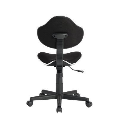 Mode Black Armless Swivel Task Chair with Adjustable Height
