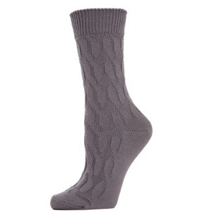 Memoi Women's Neutral Twisted Knit Essential Boot Socks - 1 of 4
