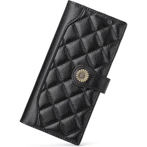 BEAFUP Women PU Leather Wallet,Large Capacity Bifold RFID Blocking Card Holder with ID Window with Zipper Coin Pocket - 1 of 4