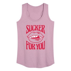 Women's - Instant Message - Valentine's Day Sucker For You Graphic Racerback Tank - 1 of 4
