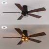 Ludomide 52 inch Black Low Profile Ceiling Fan with Light, Modern Flush Mount Small Caged Ceiling Fan with Remote and Wall Switch - 4 of 4