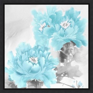 Amanti Art Flower Bloom in Aqua II by Jesse Stevens Canvas Wall Art Print Framed 16 x 16-in. - 1 of 4