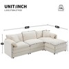 CAVINAS 103"Modular Sectional Sofa with 4 Seats,L-shaped Cloud Couch for Living Room,Oversized Couch with Double Cushions,Cream - 2 of 4