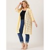 Agnes Orinda Women's Plus Size Lace Open Front 3/4 Sleeve Long Cardigans - 3 of 4