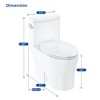 Whizmax Round One-Piece Toilet, Universal Height Siphon Flush Toilet, cUPC Certified Water-Saving Bathroom Toilet,Ceramic White - 2 of 4