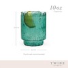Twine Malachite Optic Glass Tumblers, Stackable Drinking Glasses, Perfect for Cocktails, Mocktails, Iced Coffee, 10 oz, Set of 2, Green - 3 of 4