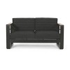 Mid-Century Modern Upholstered Loveseat 2 Seater Sofa-Christopher Knight Home - 2 of 4