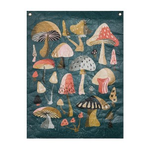 Transpac Paper Teal Mushrooms Wall Art Home Decorations Spring - 1 of 1