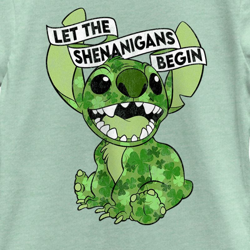 Girl's Lilo & Stitch St. Patrick's Day Stitch Let the Shenanigans Begin T-Shirt, 2 of 5
