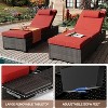 GustoWave 2 Pieces Outdoor PE Wicker Lounger Set, Pool Lounge Chair, Adjustable Backrest Lounger - 4 of 4